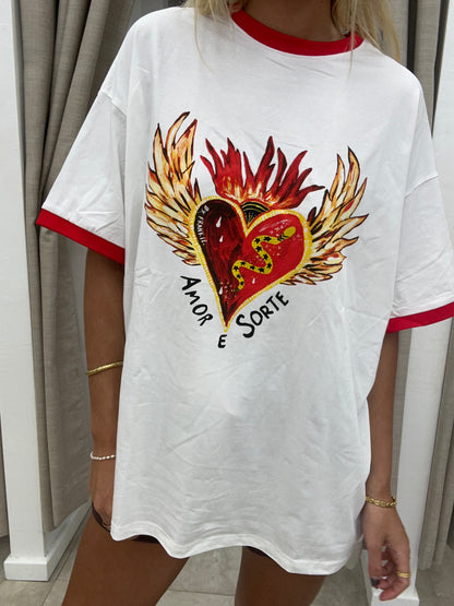 White Amore E Tee - By Frankie Cotton