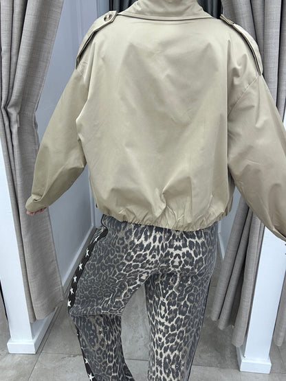 Trench Bomber Jacket Beige - By Frankie