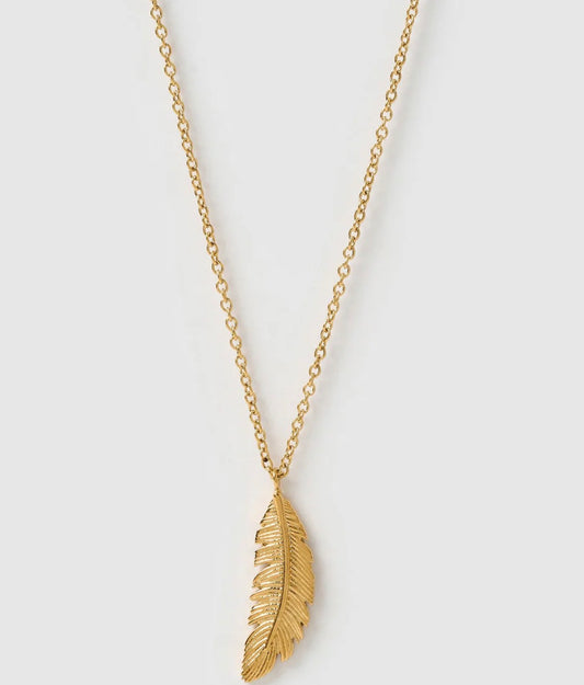 Feather Gold Necklace - Arms of Eve