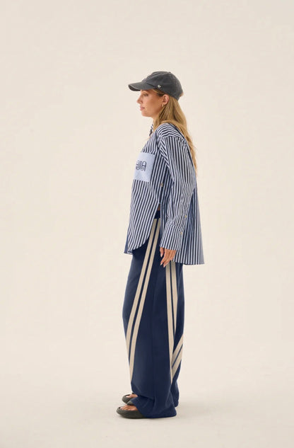AJJA Shirt Navy Blue Stripe - Araminta James