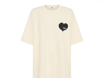 Cream & Black Heart Tee OS - SSAINT