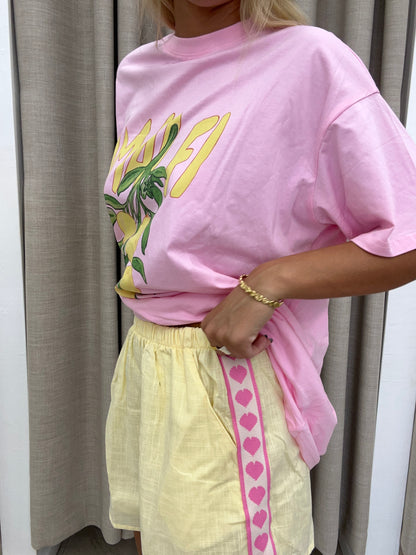 Amalfi Pink/Yellow Heart Set - Shorts Cotton By Frankie
