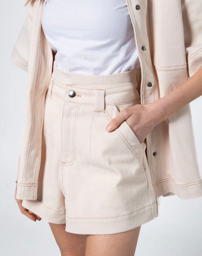 Hunter short - Ecru denim Two Fold