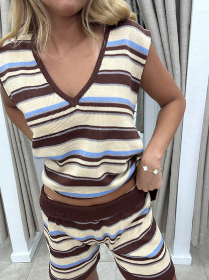 By Frankie Blue/Choc Knit Set - Shorts