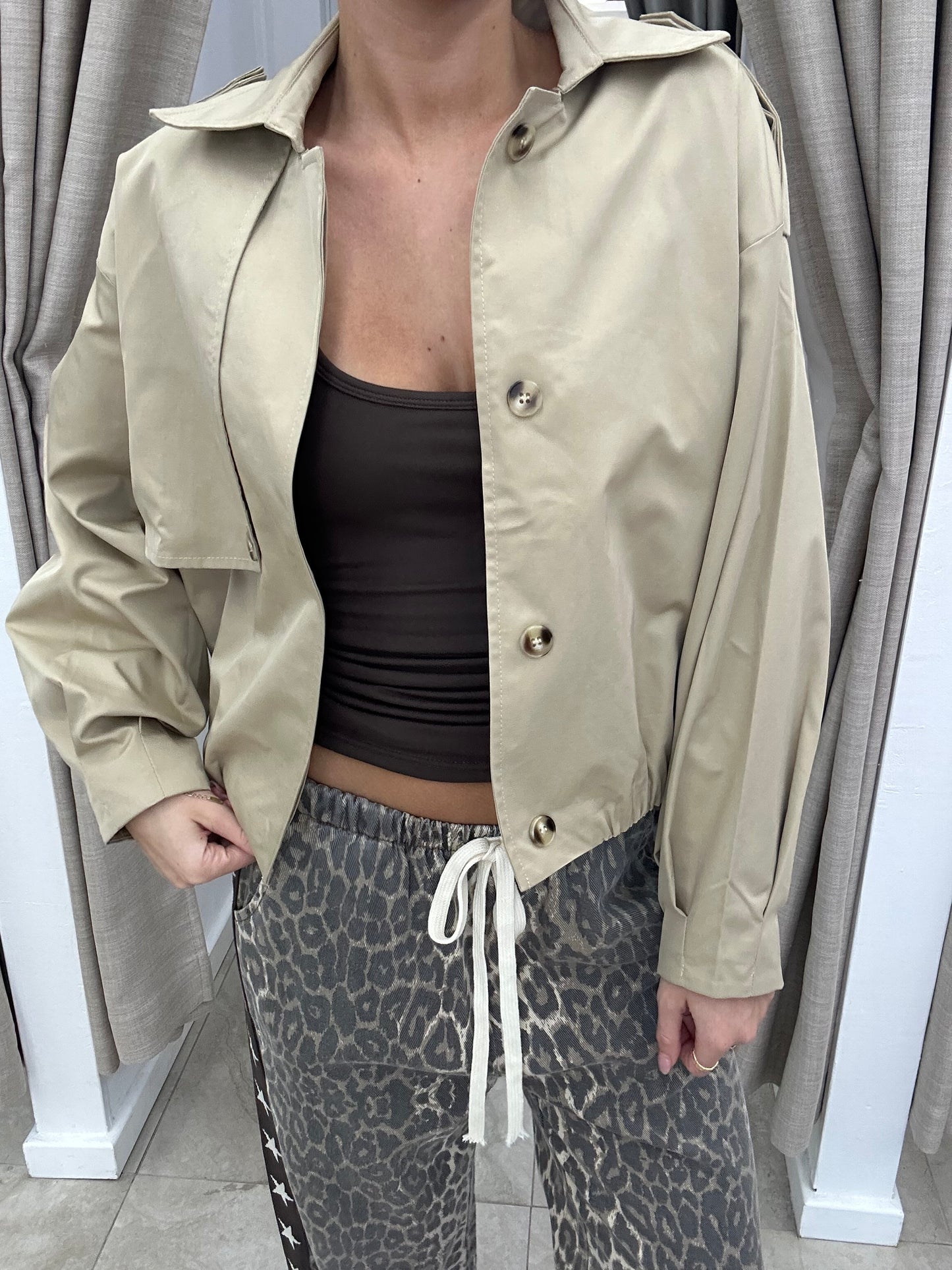 Trench Bomber Jacket Beige - By Frankie