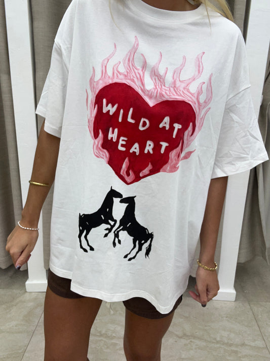 White Wild At Heart Tee - By Frankie Cotton