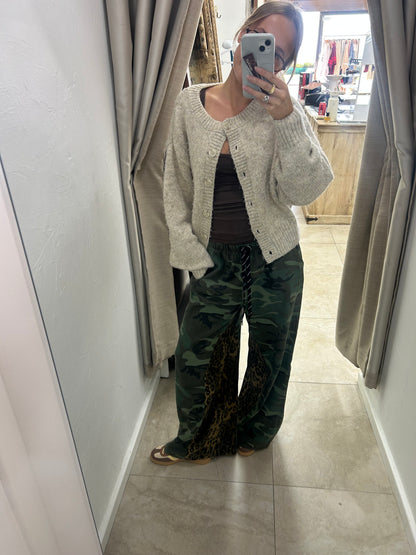 Dark Camo & Leopard Print Lining Pant - By Frankie