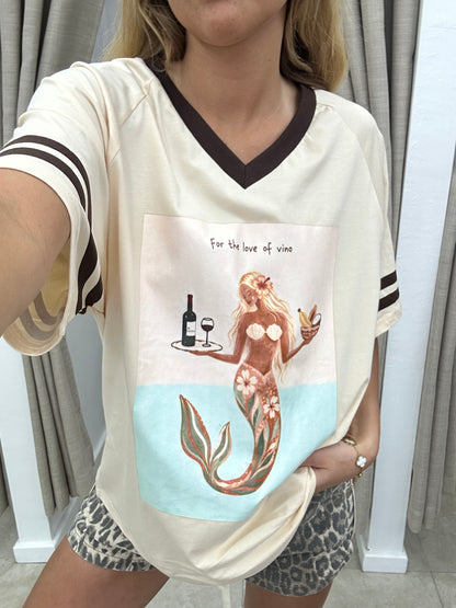 By Frankie For the Love of Vino Beige Tee