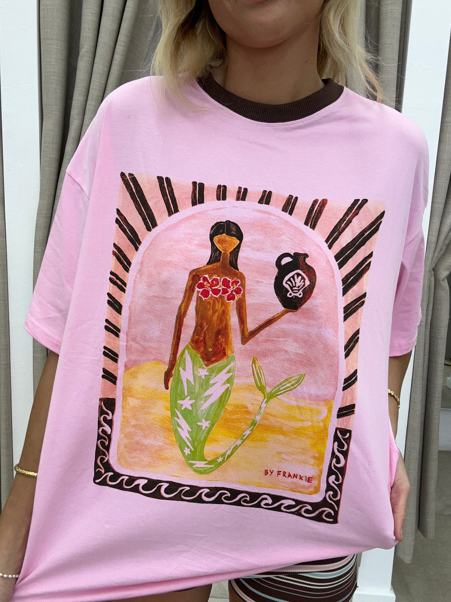 Pink Mermaid Vase Tee - By Frankie Cotton