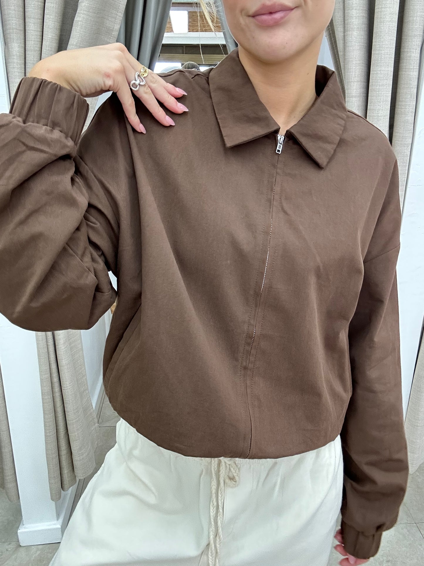 Kendall Choc Bomber Jacket