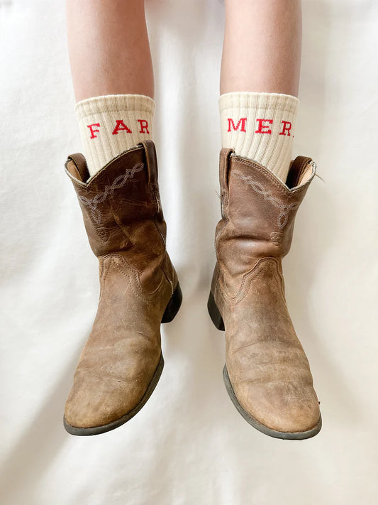 FARMER BEIGE BOOT SOCKS