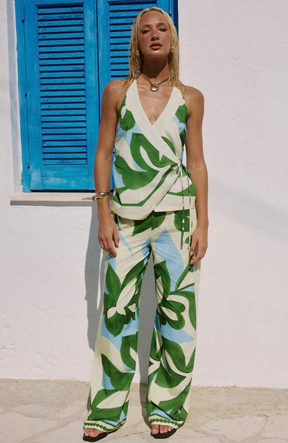 Ryleigh Halter Wrap Top - Set Runaway the Label