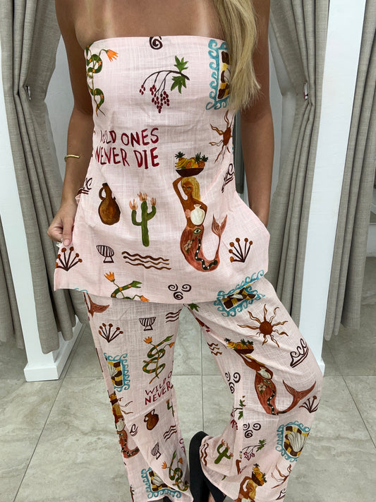 Wild Ones Strapless Pant Set - Pants cotton By Frankie