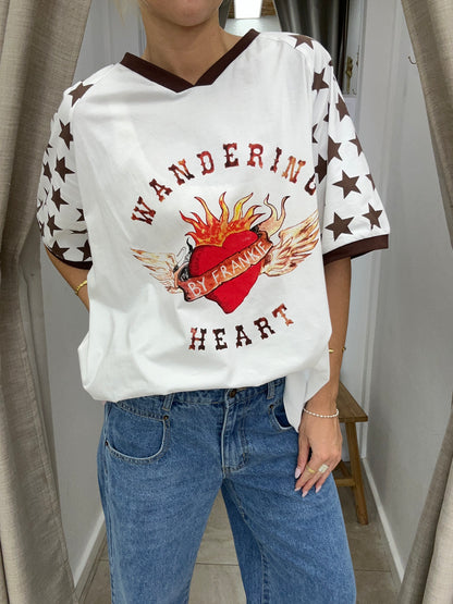 Brown Wandering Heart Tee - By Frankie