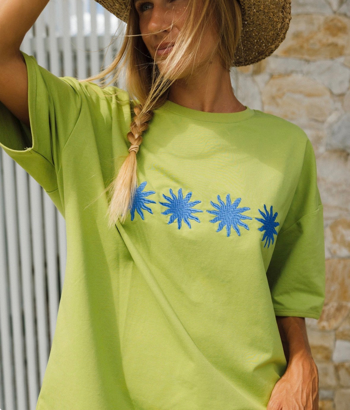 Sunburst Box Tee Wasabi - Cracker Day Club