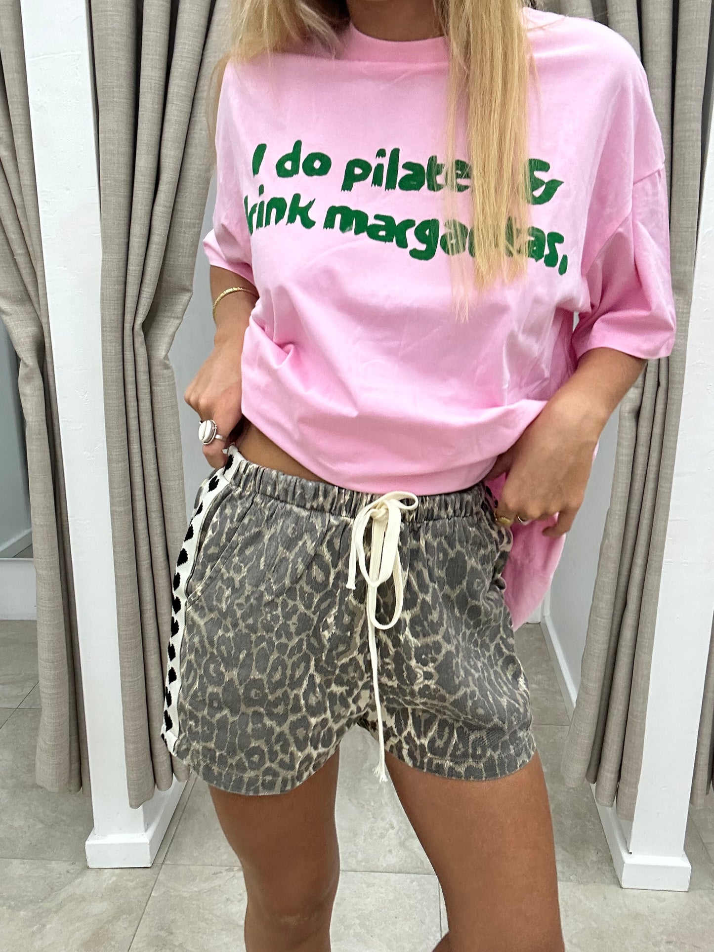 Leopard Black Heart Shorts Cotton - By Frankie