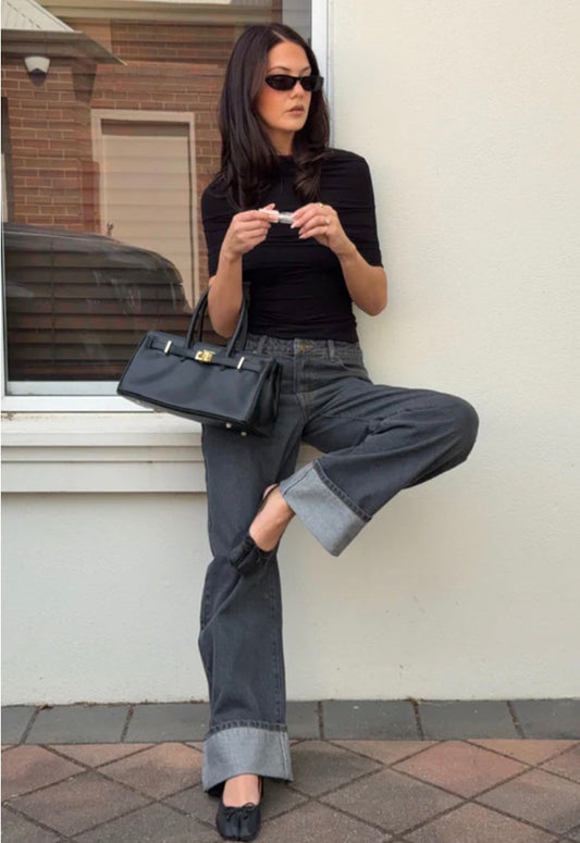 Top Model Cuffed Jean Charcoal - Lioness