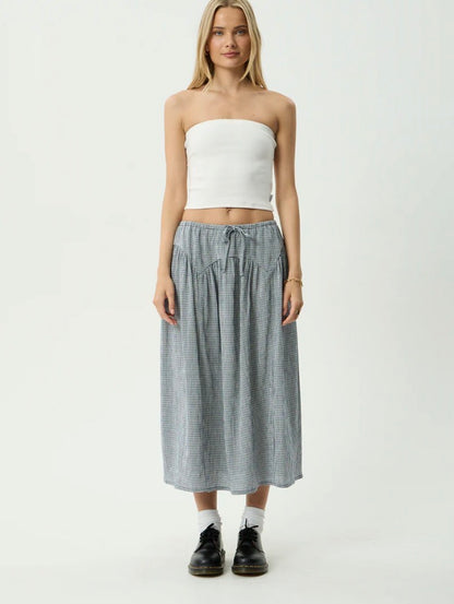 Marlow - Midi Skirt - Indy Navy Check