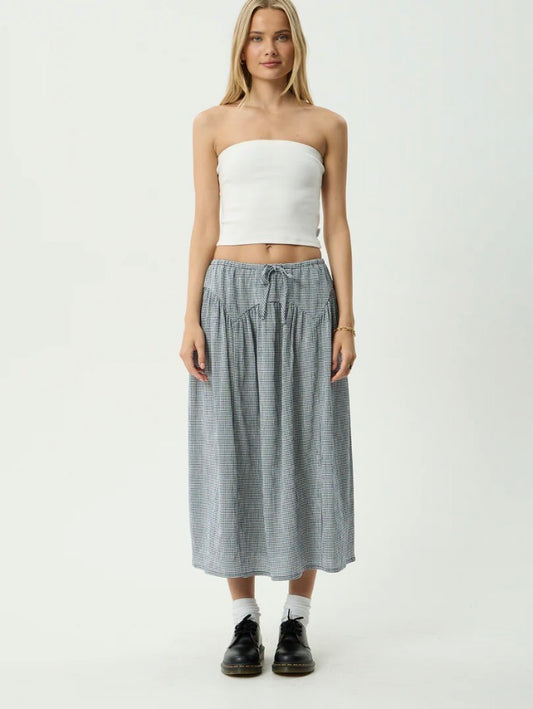 Marlow - Midi Skirt - Indy Navy Check