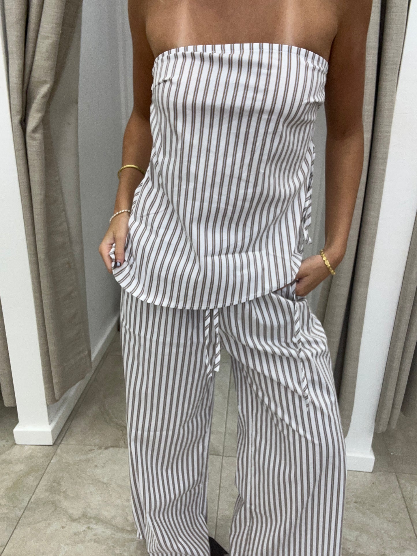 Choc Stripe Set - Pants By Frankie