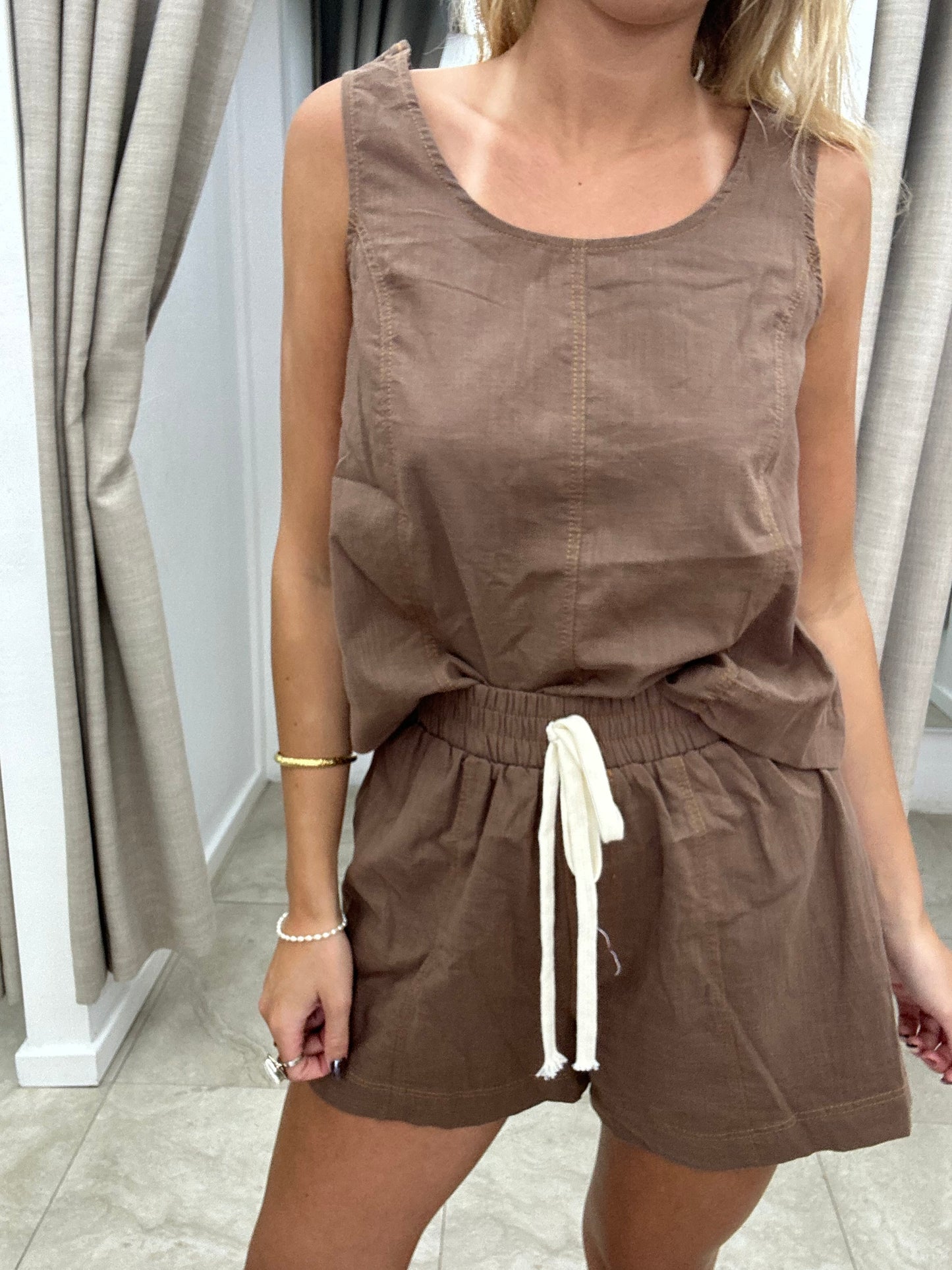 Brown Stitch Set - Top By Frankie