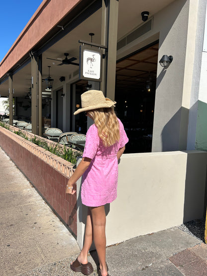 By Frankie Pink Towelling Robe