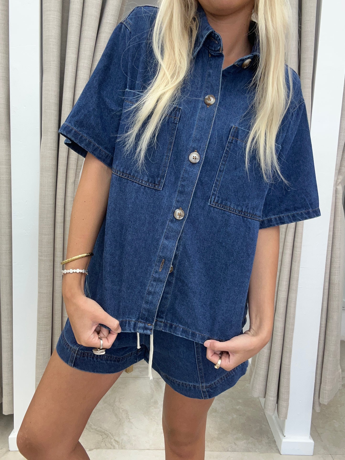 Dark Denim Short Set By Frankie - Shirt