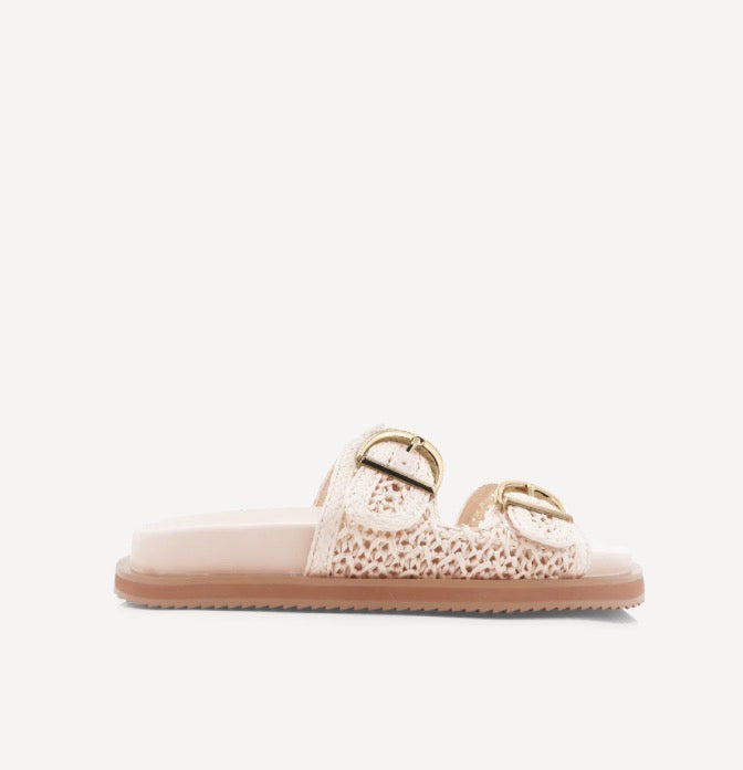Topanga Cream Rafia Sandal Billini