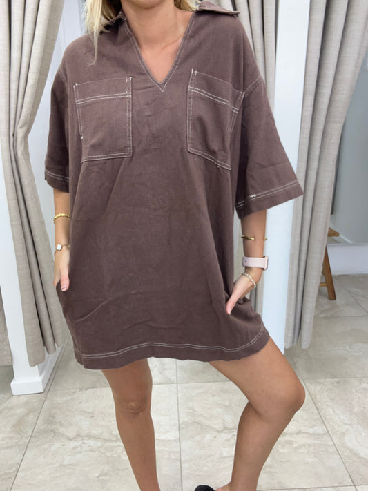 Choc Denim Dress - By Frankie Cotton
