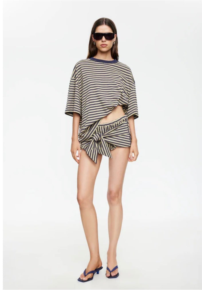 Bloom Short Sleeve Beige Stripe - Lioness