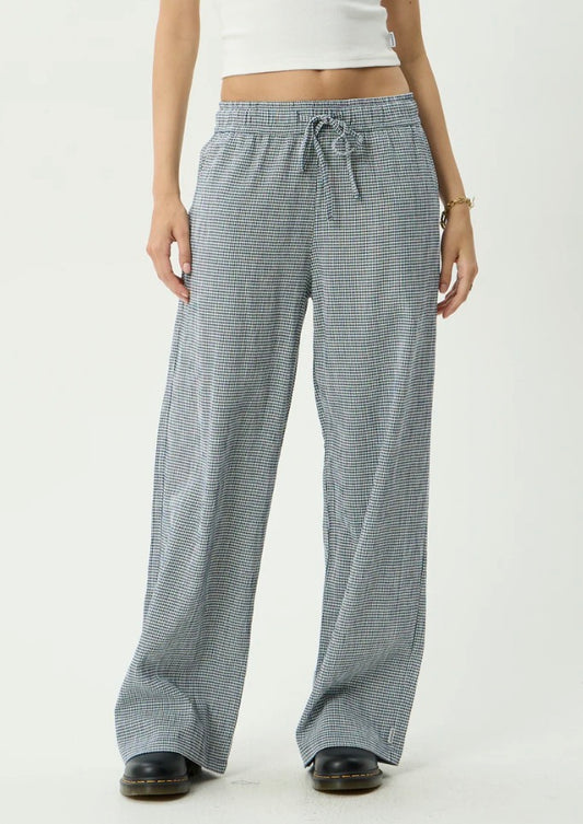 Harriet - Wide Leg Pant - Indy Navy Check