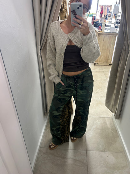 Dark Camo & Leopard Print Lining Pant - By Frankie