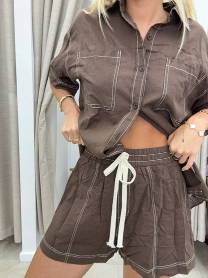 Choc Overstitch Set - Shorts Cotton By Frankie
