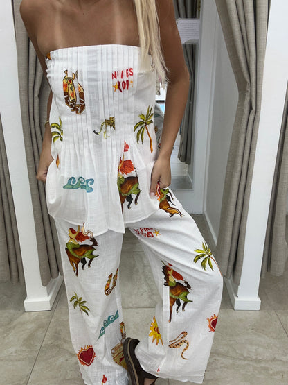 Mermaid Rodeo Strapless Pant Set - Top By Frankie