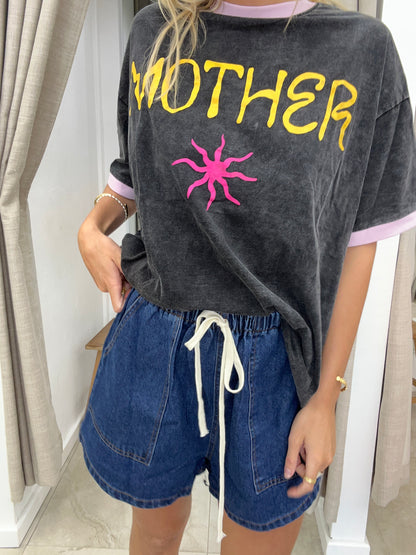 Dark Denim Shorts Cotton - By Frankie