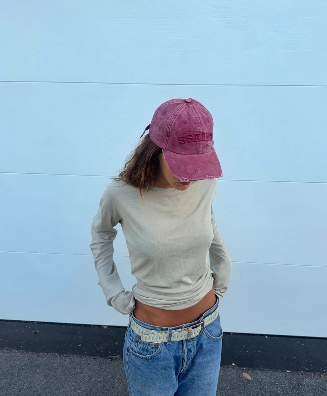 New SSAINT Logo Cap Cherry Acid