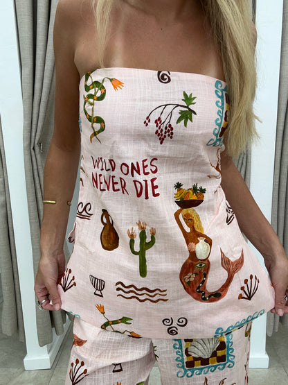 Wild Ones Strapless Pant Set - Top Cotton By Frankie