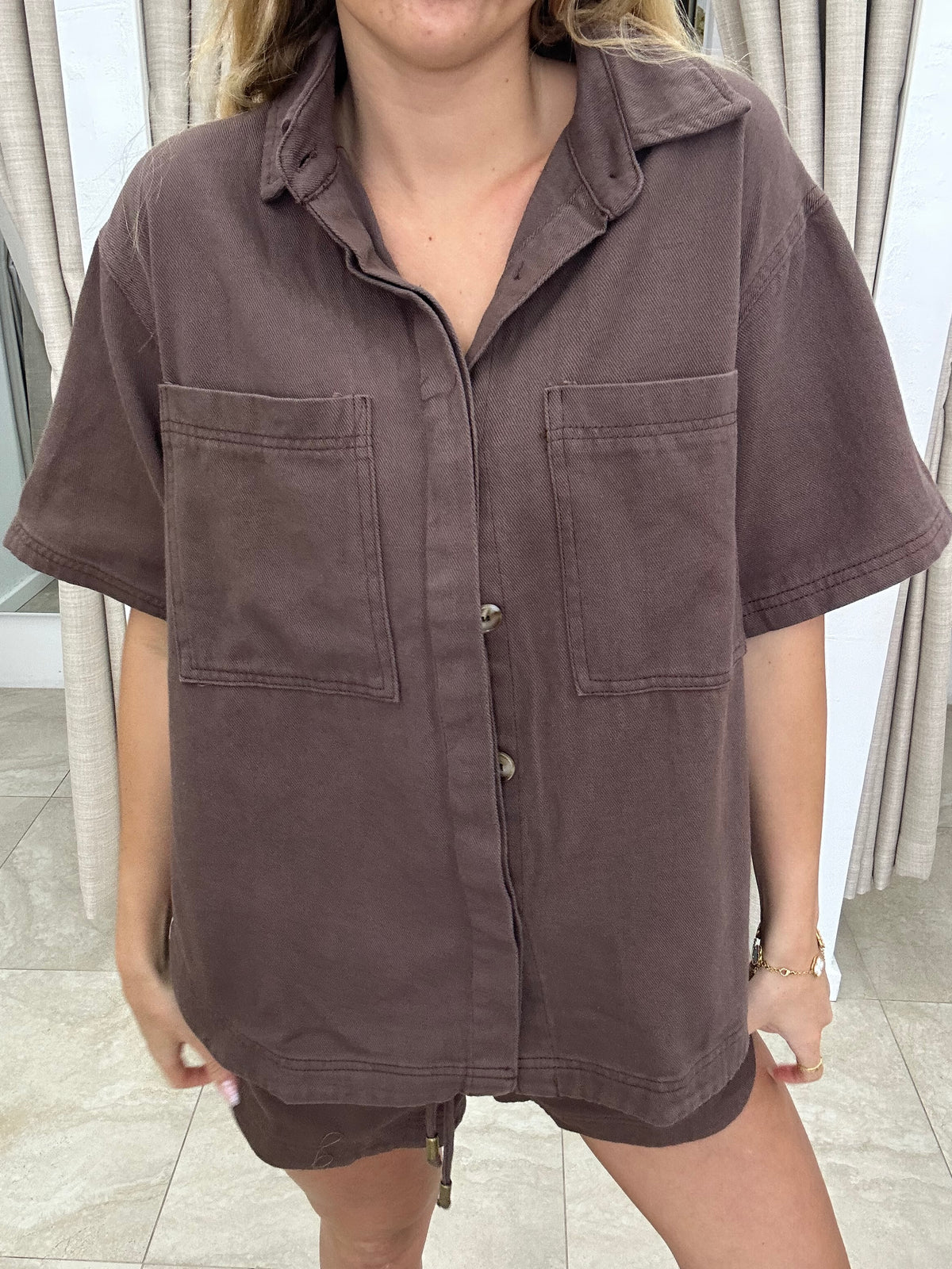 By Frankie Choc Denim Set - Shirt