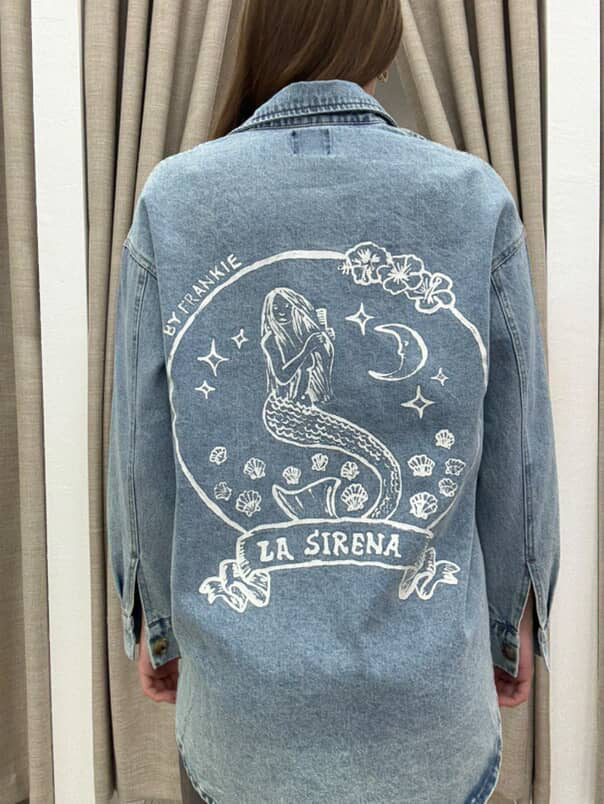 BY FRANKIE DENIM SHACKET LA SIRENA LIGHT BLUE