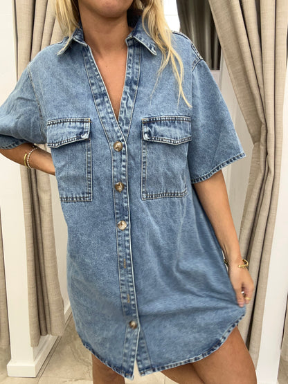 Light Denim Dress Cotton - By Frankie