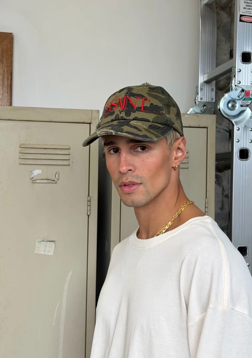 Ssaint camo dad cap cherry