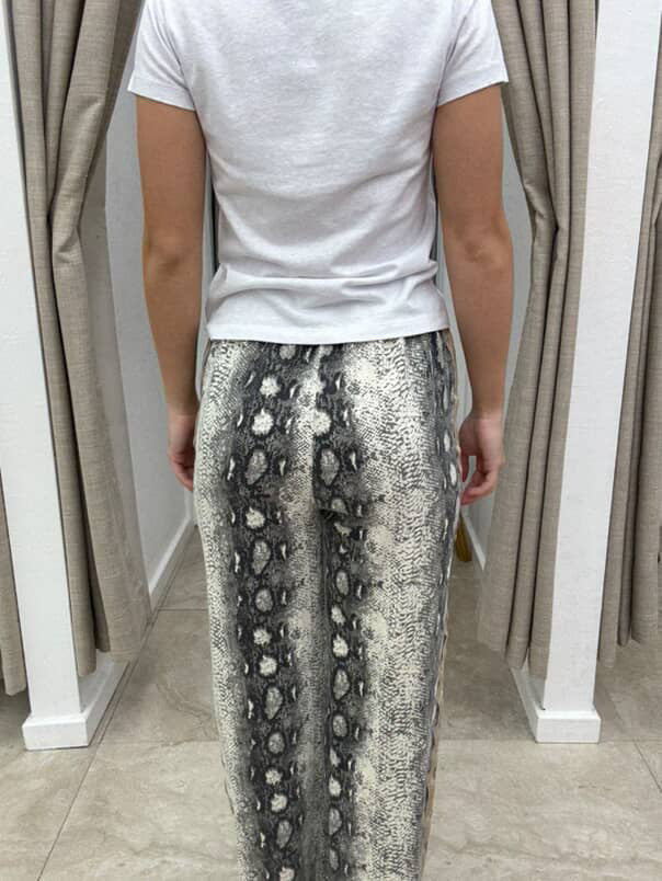 Snake Print Beige Razor Panel Pant By Frankie