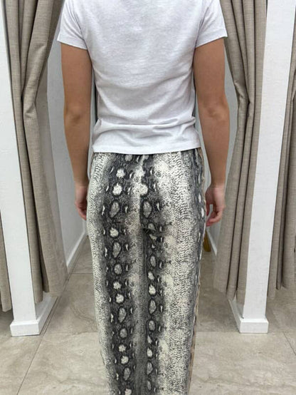 Snake Print Beige Razor Panel Pant By Frankie