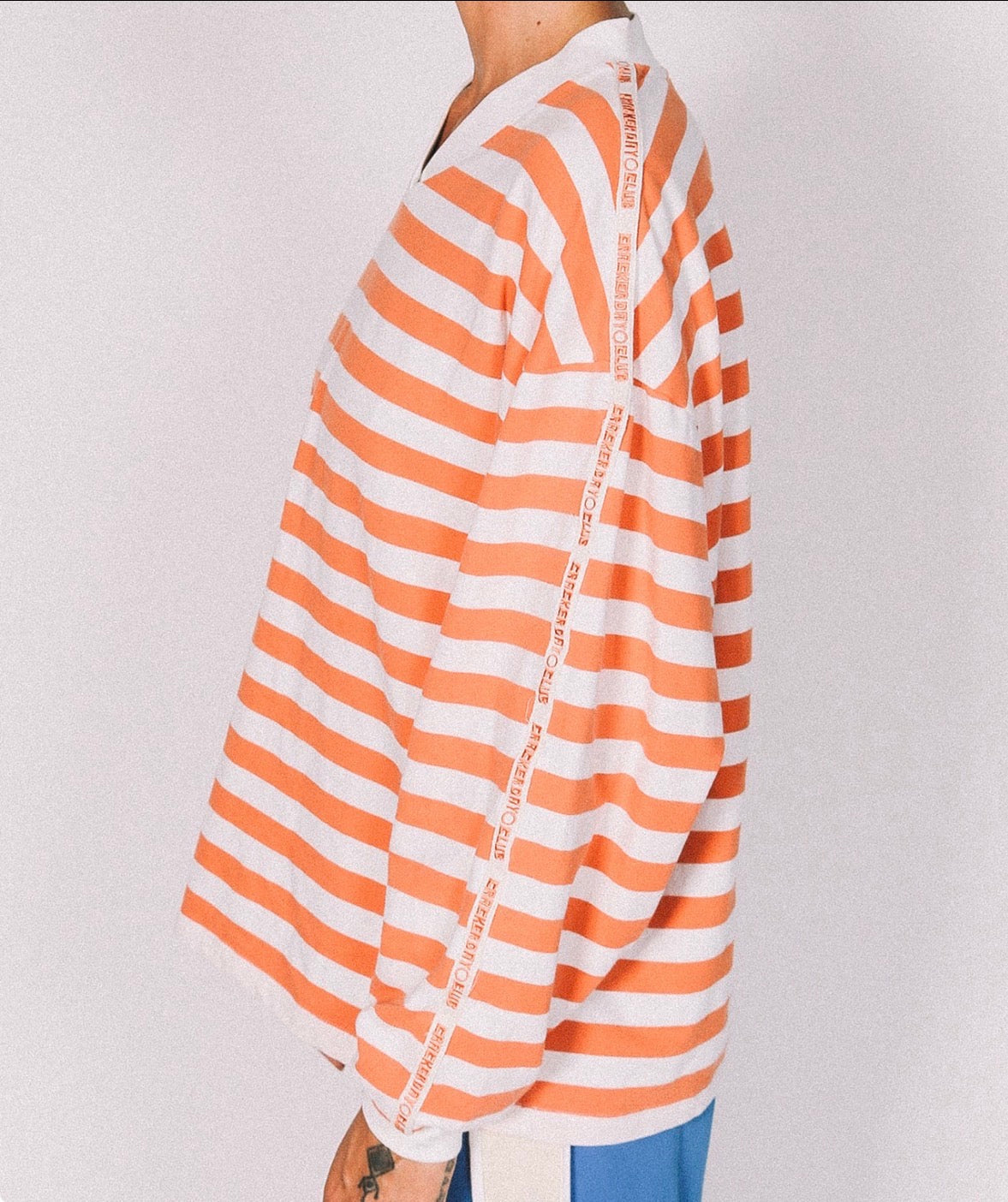Nautical Long Sleeve Tangerine Stripe - Cracker Day Club