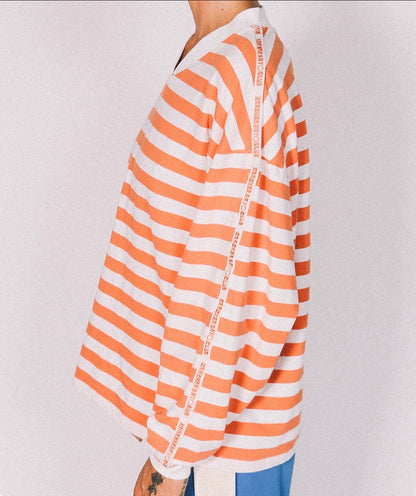Nautical Long Sleeve Tangerine Stripe - Cracker Day Club