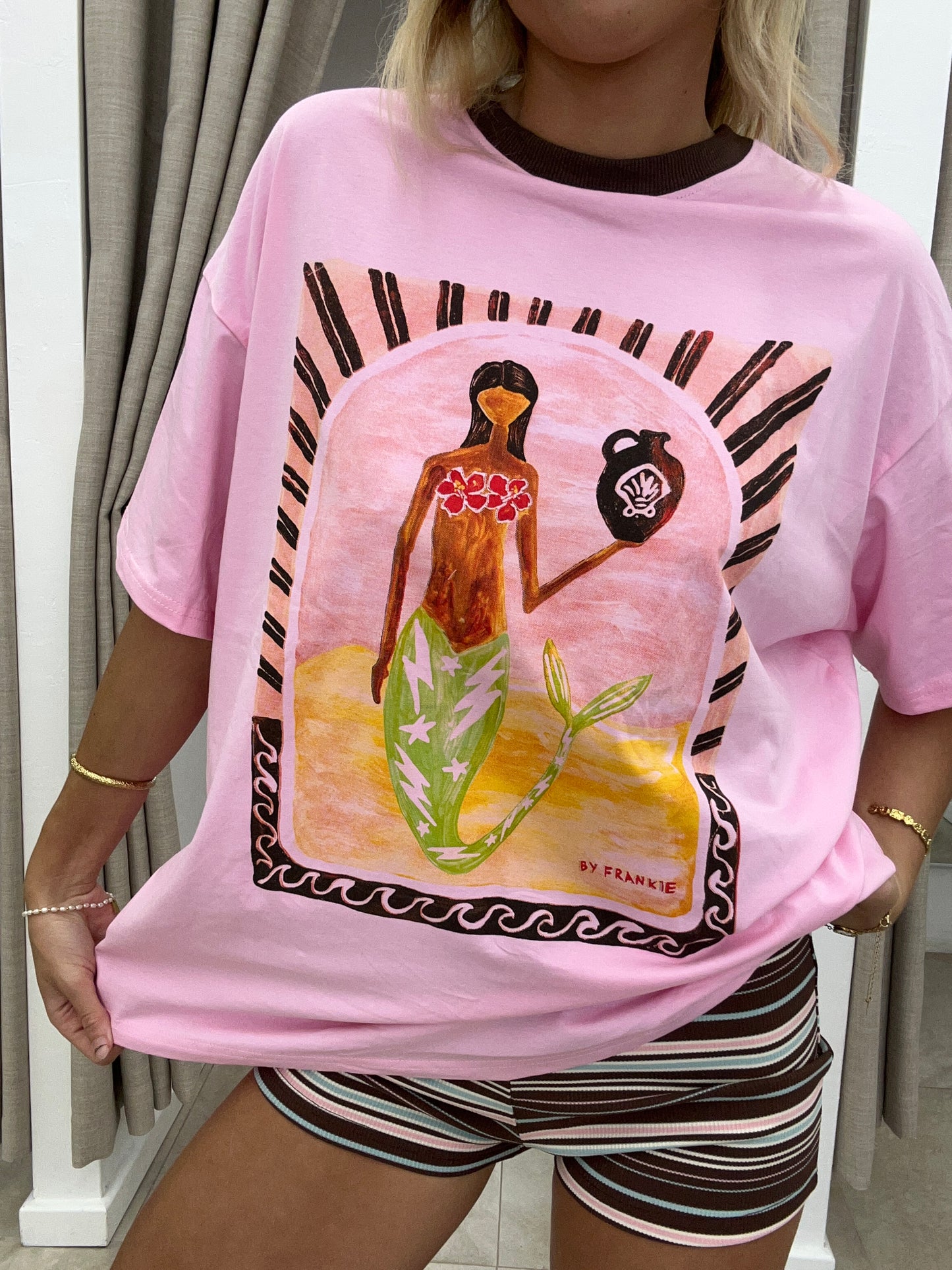 Pink Mermaid Vase Tee - By Frankie Cotton