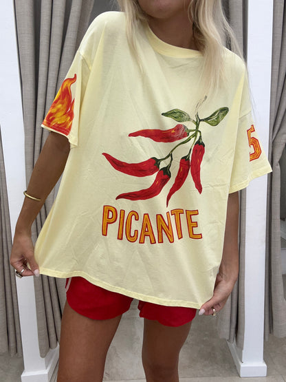 Yellow Picante Flames T-Shirt By Frankie
