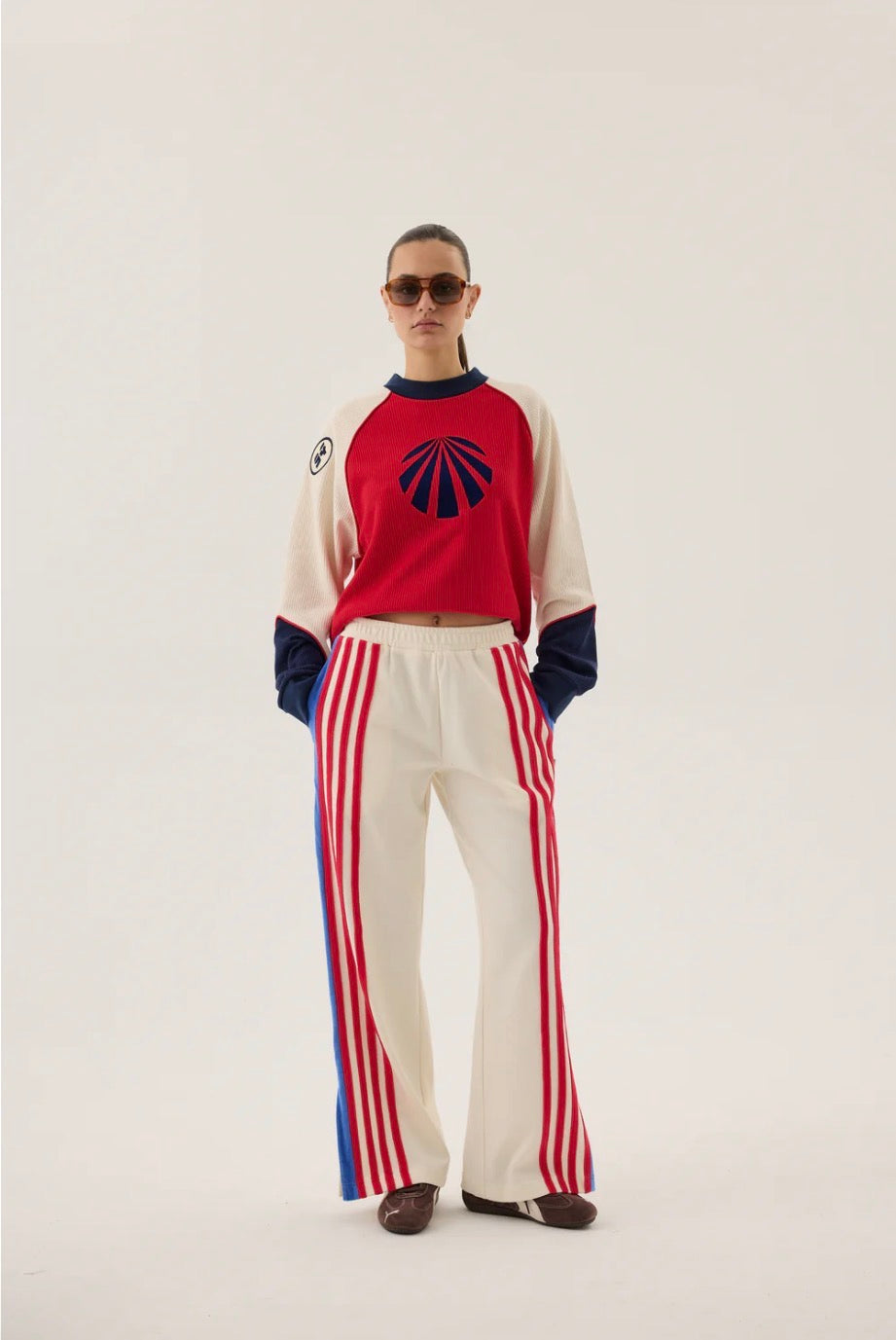 Races Waffle Sweatshirt Poppy Red - Araminta James