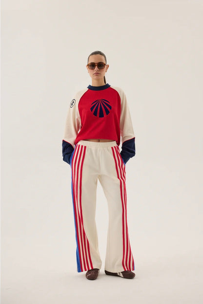 Races Waffle Sweatshirt Poppy Red - Araminta James