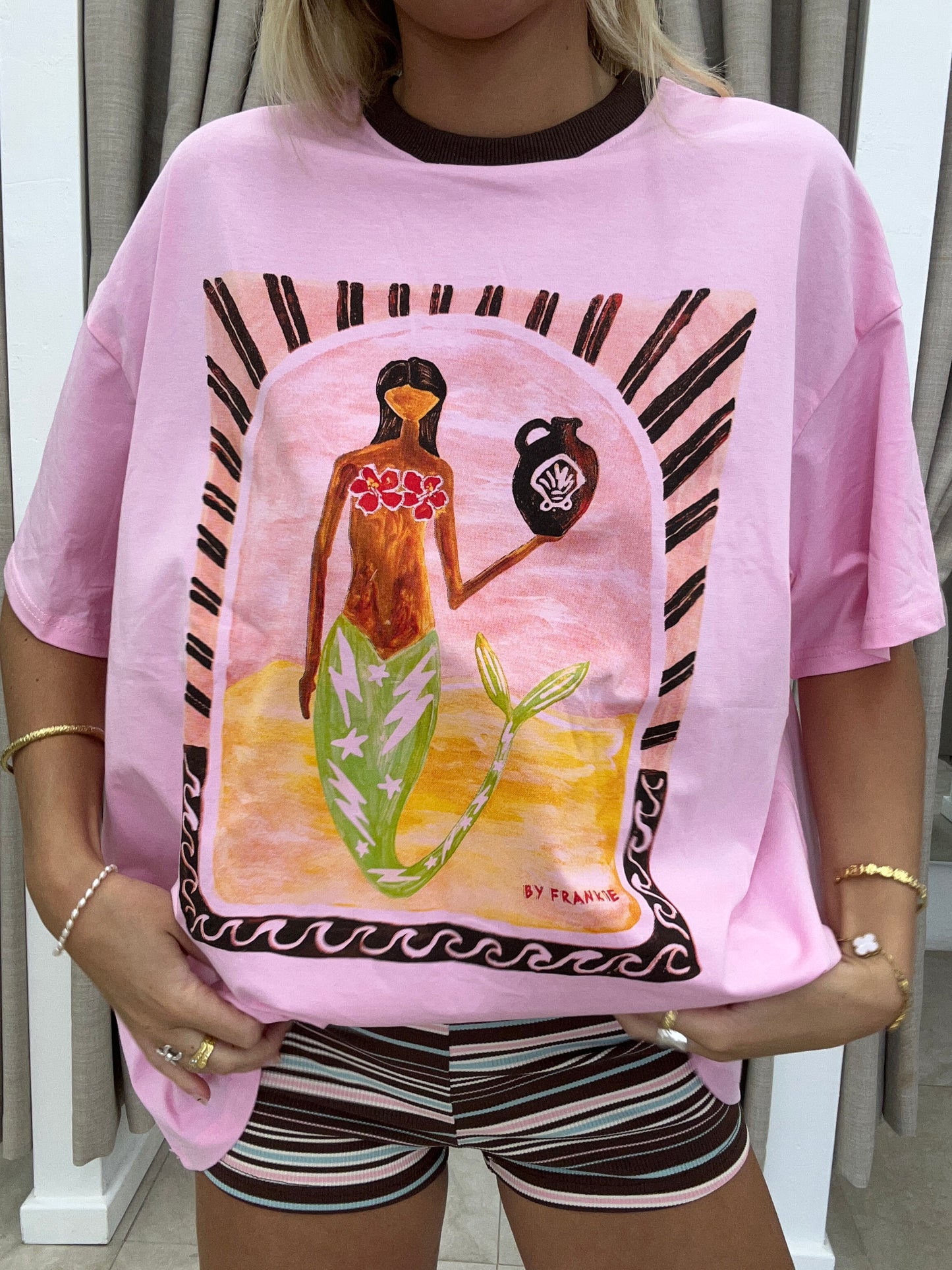 Pink Mermaid Vase Tee - By Frankie Cotton